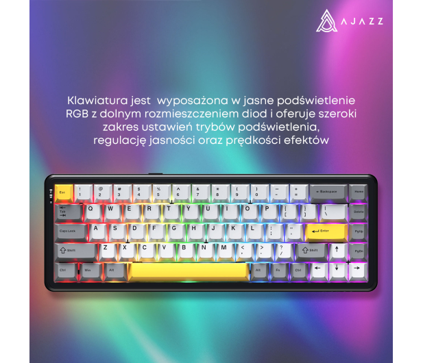 Ajazz AK680 MAX (8+8K) Magnetic Switch Black Gray Yellow RGB - 1536359 - zdjęcie 12